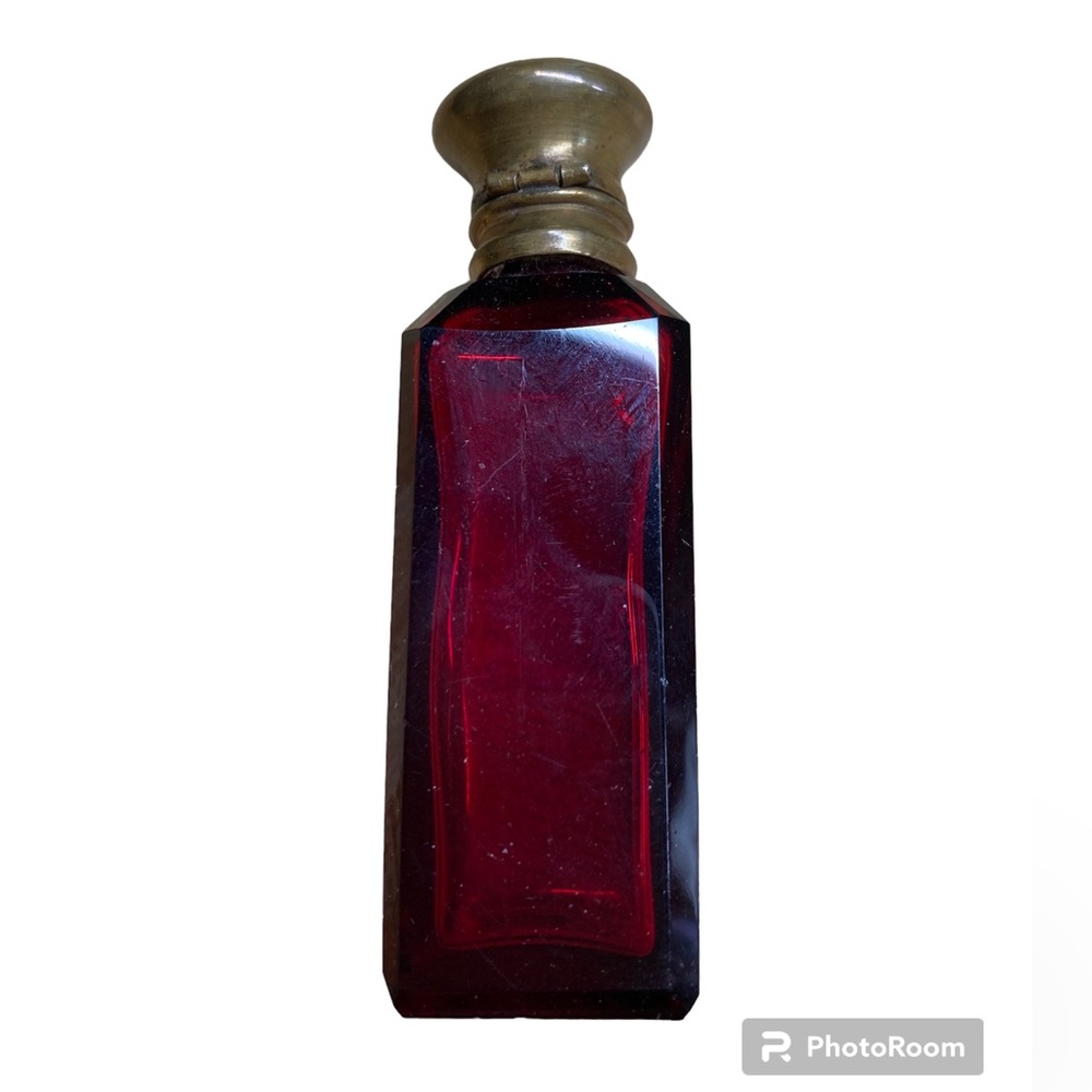 Continental Cranberry Red Glass Decanter Perfume Bottle